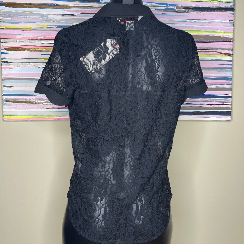 NEW BLACK LACE TOP - Picture 2 of 2